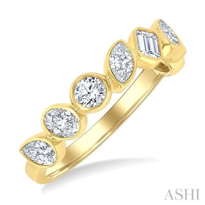 Mixed Shape Bezel Set Diamond Fashion Band