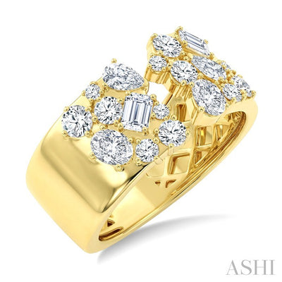 Mixed Shape Diamond Fashion Open Band