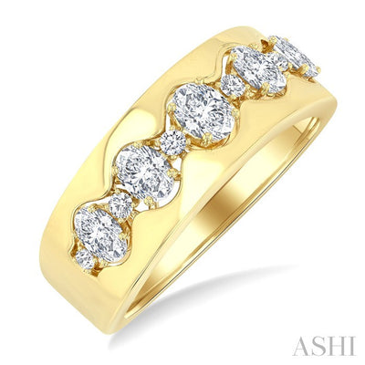 Oval Shape 5 Stone Diamond Fashion Band