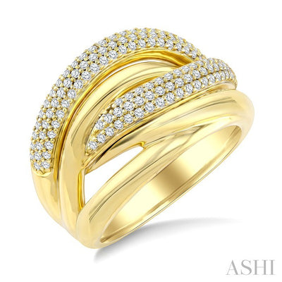 Aeris Gold Twisted Diamond Fashion Ring