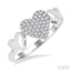 Pave-Set Heart Shape Diamond Fashion Ring
