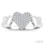 Pave-Set Heart Shape Diamond Fashion Ring