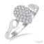 Pave-Set Pear Shape Diamond Fashion Ring