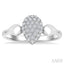 Pave-Set Pear Shape Diamond Fashion Ring