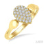 Pave-Set Pear Shape Diamond Fashion Ring