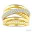 Bold Criss Cross Diamond Fashion Ring