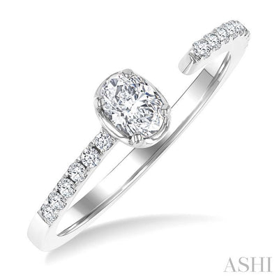 Oval Shape Diamond Fashion Open Ring