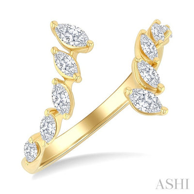 Marquise Shape Diamond Fashion Open Ring