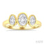 Oval Shape 3 Stone Diamond Fashion Ring