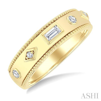 Mixed Shape Bezel Set Diamond Fashion Band