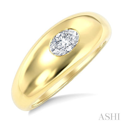 Oval Shape East-West Diamond Fashion Ring