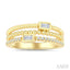Bead Bijoux Emerald Shape Three Row Diamond Band