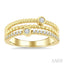 Bead Bijoux Round Shape Three Row Diamond Band