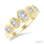 Oval Shape 5 Stone Bezel Set Diamond Band