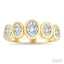Oval Shape 5 Stone Bezel Set Diamond Band