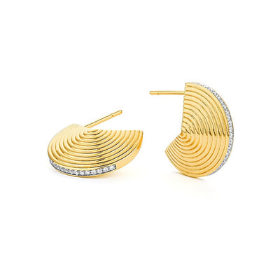 Diamond Fan Shape Earrings