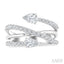 Pear Shape 2 Stone East-West Diamond Fashion Open Ring