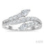 Pear Shape 2 Stone Diamond Fashion Open Band
