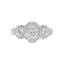 Oval Diamond Three Stone Halo Engagement Ring