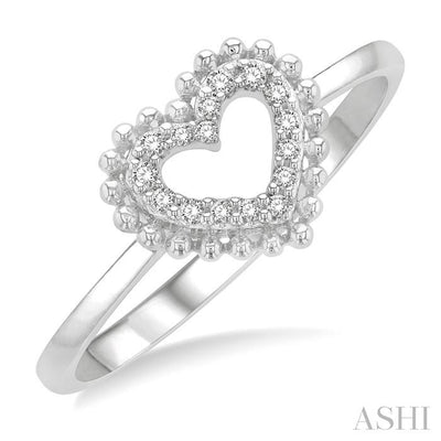 Stackable Bead Bijoux Heart Shape Petite Diamond Fashion Ring