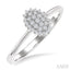Oval Shape Petite Cluster Diamond Fashion Ring
