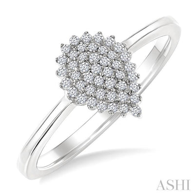 Pear Shape Petite Cluster Diamond Fashion Ring