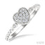 Bead Heart Shape Petite Diamond Fashion Ring