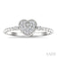 Bead Heart Shape Petite Diamond Fashion Ring