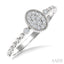 Bead Oval Shape Petite Diamond Fashion Ring