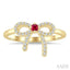 Bow Gemstone & Petite Diamond Fashion Ring