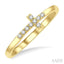 Stackable Sideway Cross Petite Diamond Fashion Ring