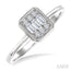Emerald Shape Bezel Set Petite Fusion Diamond Fashion Ring