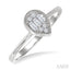 Pear Shape Bezel Set Petite Fusion Diamond Fashion Ring