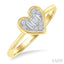 Heart Shape Bezel Set Petite Fusion Diamond Fashion Ring