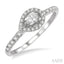 Stackable Pear Shape Petite Halo Diamond Fashion Ring