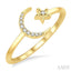 Stackable Crescent Moon & Star Petite Diamond Fashion Ring