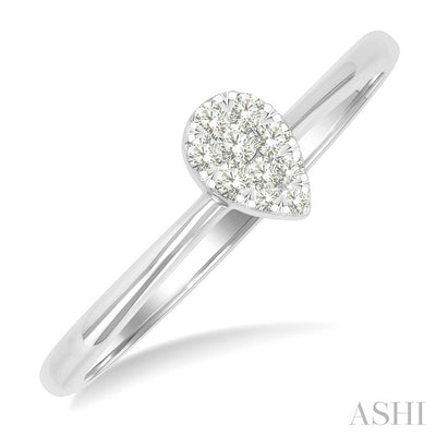 Pear Shape Lovebright Petite Diamond Solitaire Ring