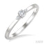 Oval Shape 3 Stone Petite Diamond Ring