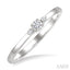Round Shape 3 Stone Petite Diamond Ring