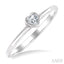 Heart Shape Bezel Set Petite Diamond Fashion Ring