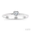 Heart Shape Bezel Set Petite Diamond Fashion Ring