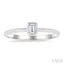 Emerald Shape Bezel Set Petite Diamond Fashion Ring