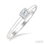 Princess Shape Bezel Set Petite Diamond Fashion Ring