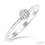 Round Shape Bezel Set Petite Diamond Fashion Ring
