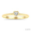 Heart Shape Bezel Set Petite Diamond Fashion Ring