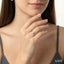 Emerald Shape Bezel Set Petite Diamond Fashion Ring