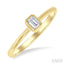 Emerald Shape Bezel Set Petite Diamond Fashion Ring