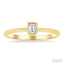 Emerald Shape Bezel Set Petite Diamond Fashion Ring
