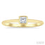 Princess Shape Bezel Set Petite Diamond Fashion Ring