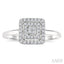 Princess Shape Petite Halo Diamond Fashion Ring